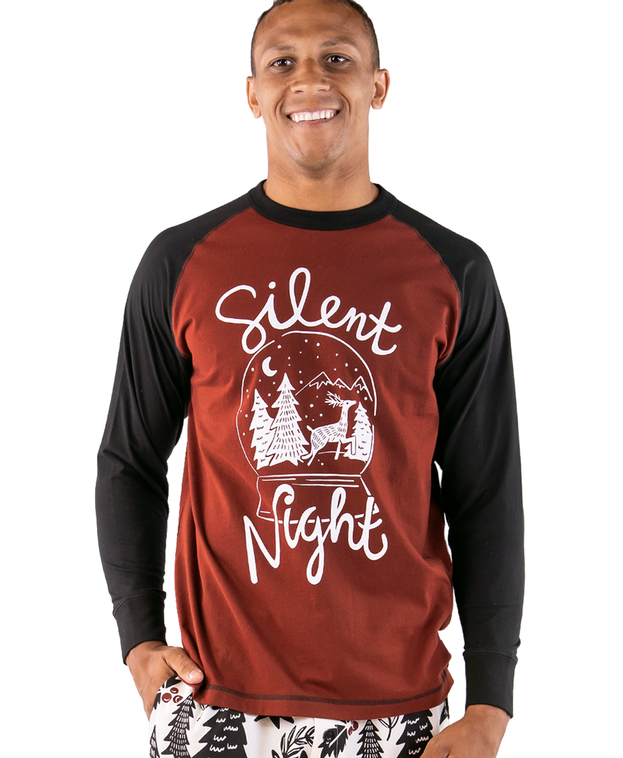 ~Silent Night Men&#39;s Long Sleeve PJ Tee