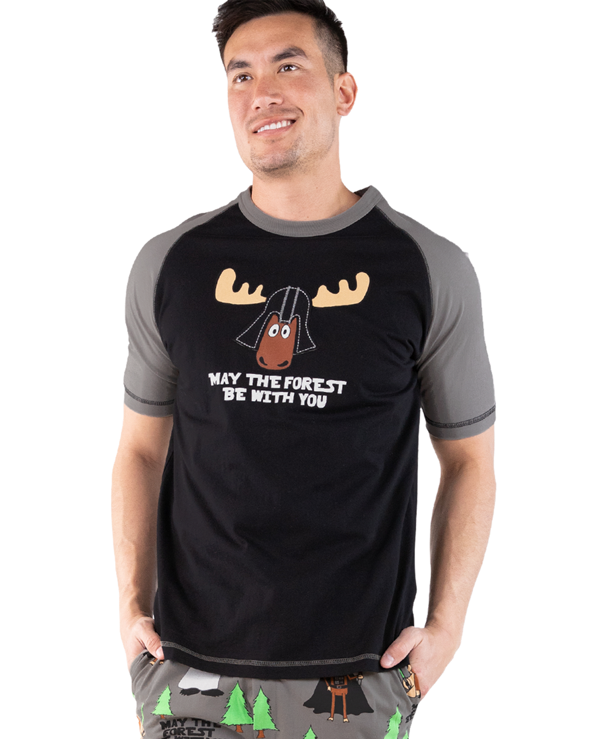 ^Forest Be With You Men&#39;s Moose PJ Tee