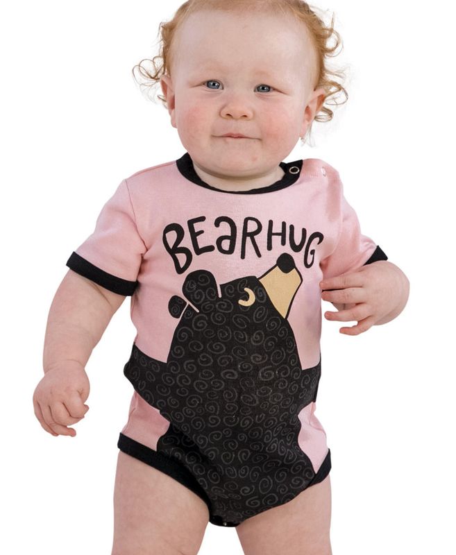 ^Bear Hug Pink Infant Creeper Onesie
