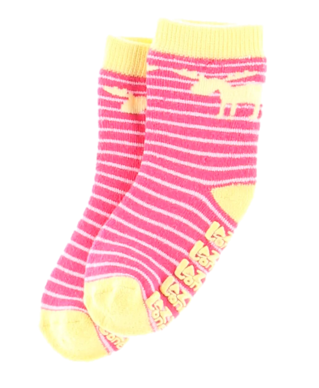 ^Moose Stripe Pink Infant Socks