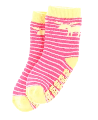 ^Moose Stripe Pink Infant Socks