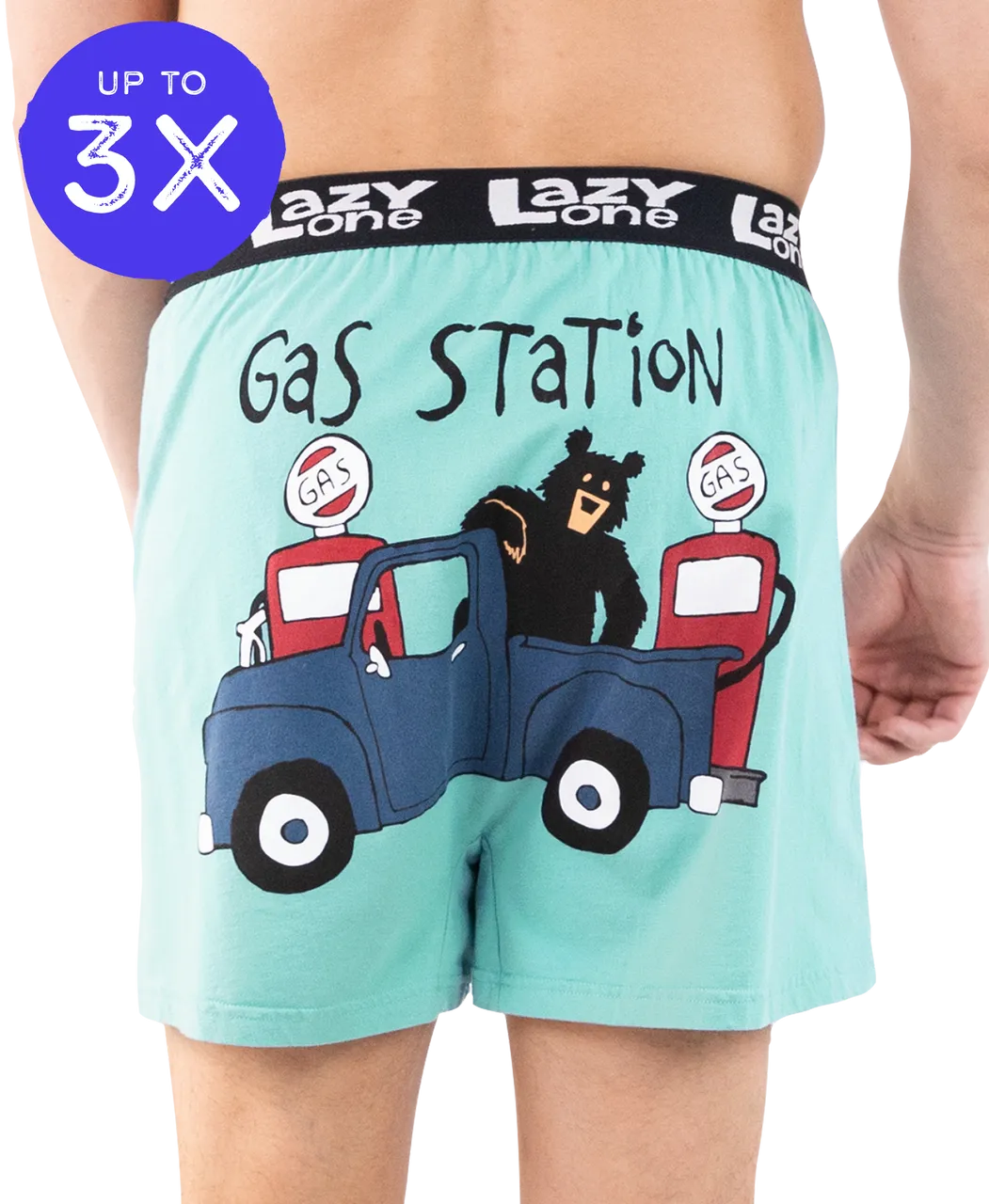 Lazy One: Gas Station Men&#39;s Funny Boxer
