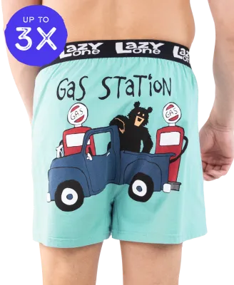 Lazy One: Gas Station Men&#39;s Funny Boxer