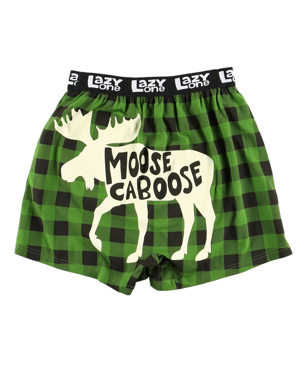 Lazy One: Moose Caboose Plaid Boxer Funny Boxer, Size: S