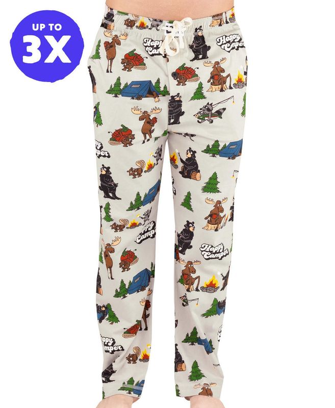 Lazy One Happy Camper Men's PJ Pant: Lazy One Happy Camper Men's PJ Pant: