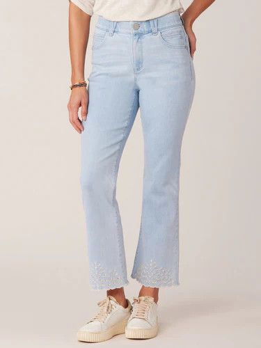 Democracy &quot;Ab&quot; Sol Cropped Itty Bitty Flare w/ Emb. Dye Cut Hem