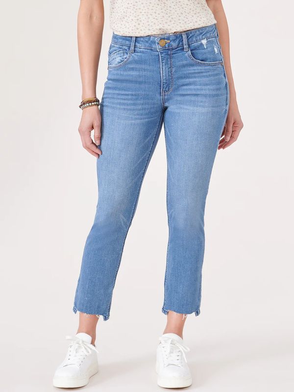 (DNR) Democracy &quot;Ab&quot;Sol High Rise Slim Straight Cutout Hem Jeans