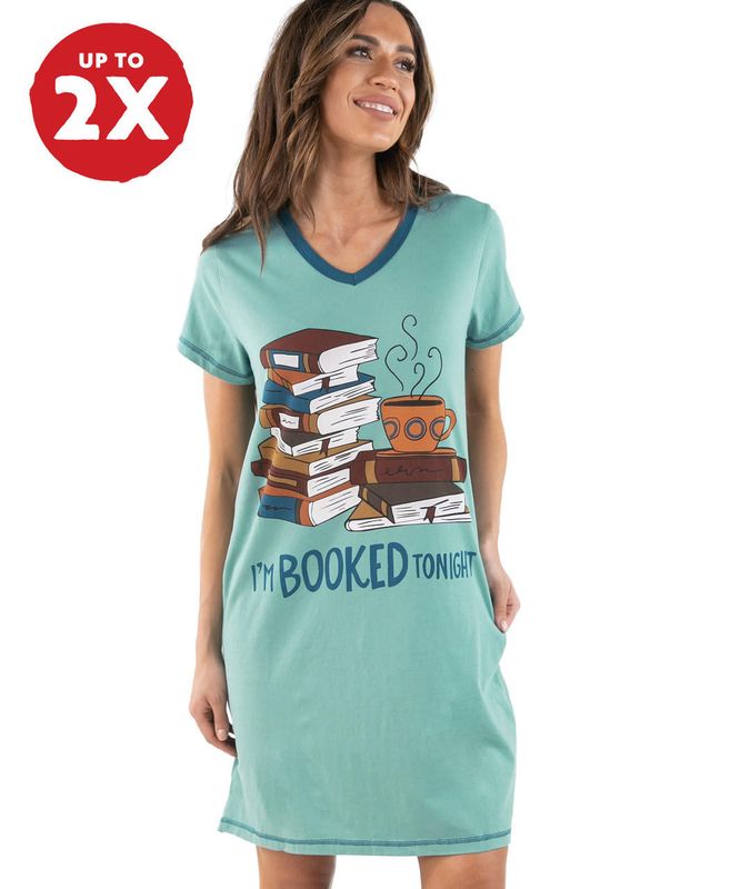 ^ Lazy One Booked Tonight Women&#39;s V-Neck Nightshirt
