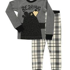 ^Bear Hug  LS PJ Set:, Color: Grey, Size: 2T