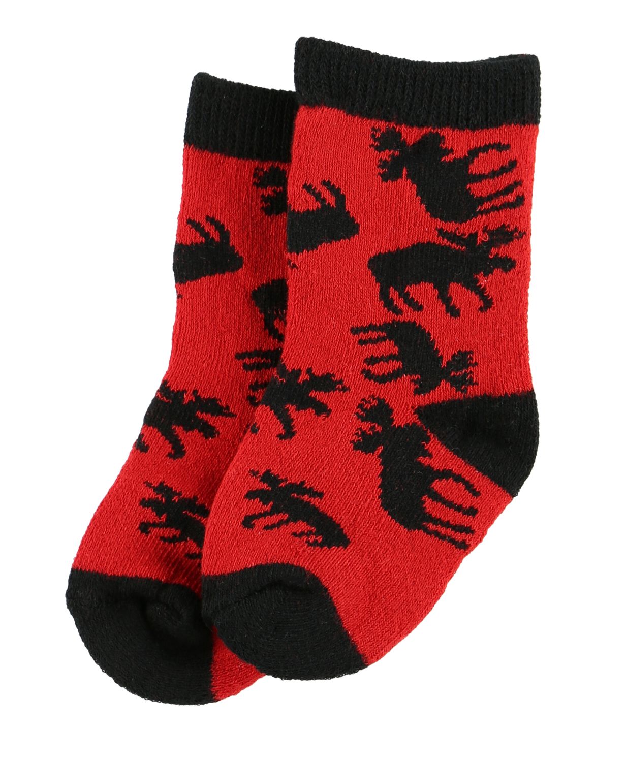 ^Lazy One Classic Moose Infant Socks, Size: 12-24M, Color: Red