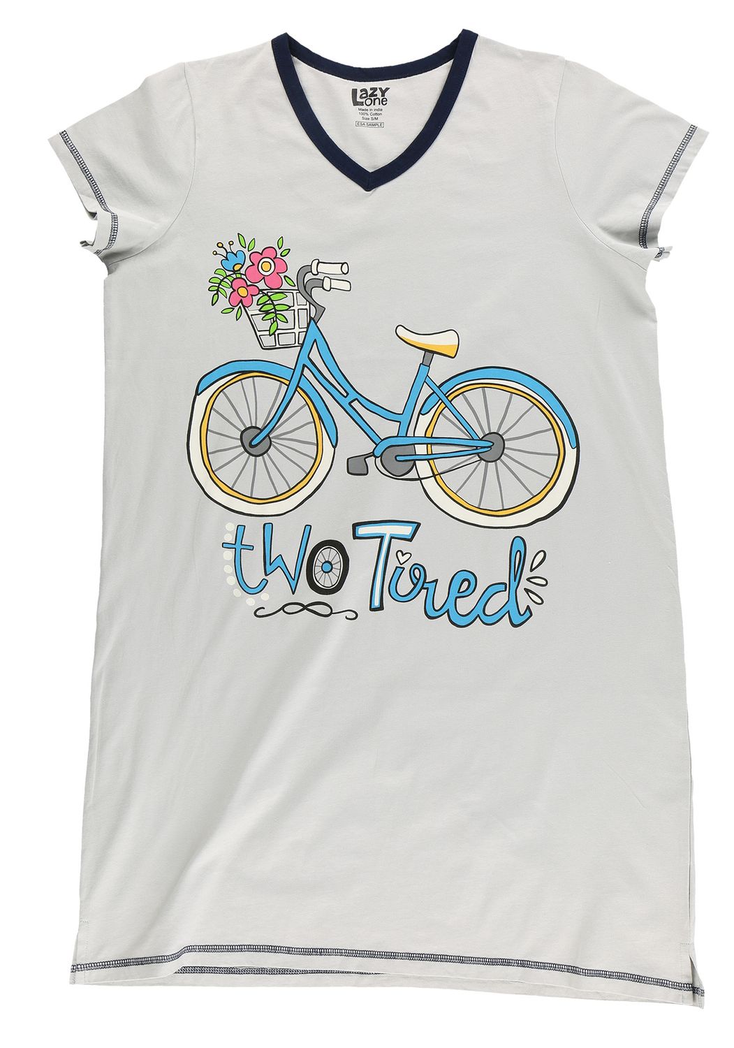 ^Two Tired  V-neck Nightshirt, Size: S/M
