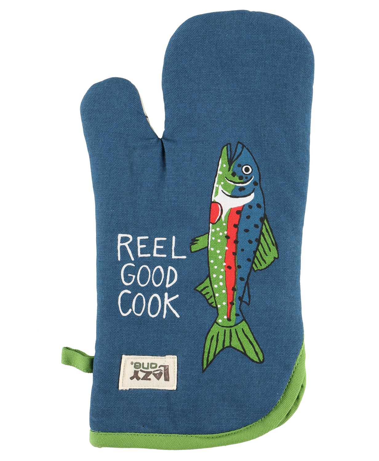 Lazy One Oven Mitt:, Description: Asleep at the Reel
