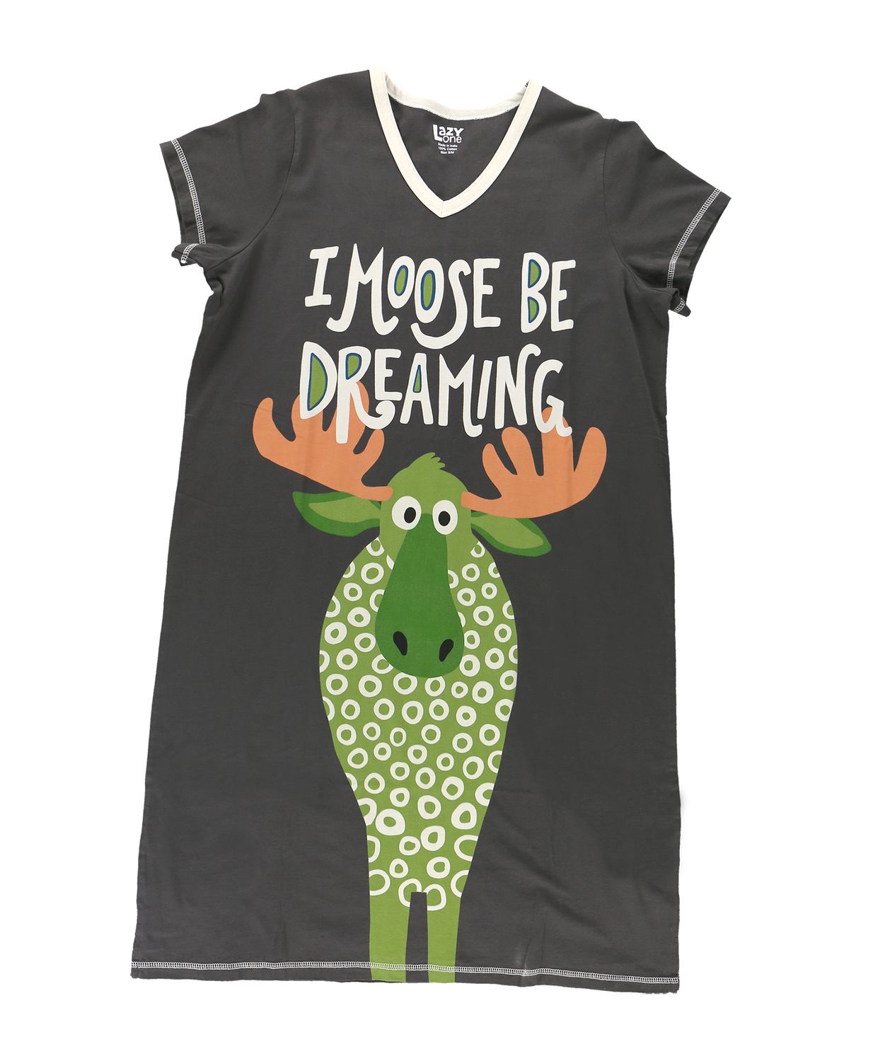 ^I Moose Be Dreaming  V-neck Nightshirt, Size: S/M