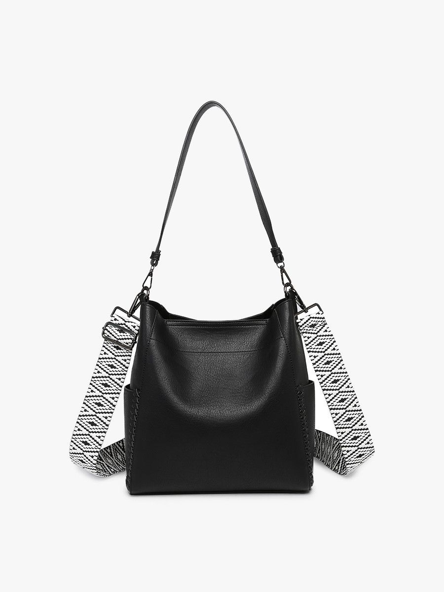 Jen &amp; Co Bucket Bag Penny:, Color: Black