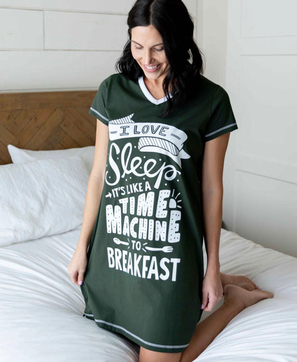 Lazy One Time Machine Women&#39;s V-neck Nightshirt