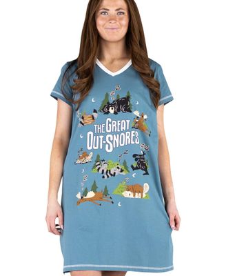 Lazy One Great Out-Snores Women&#39;s V-neck Nightshirt