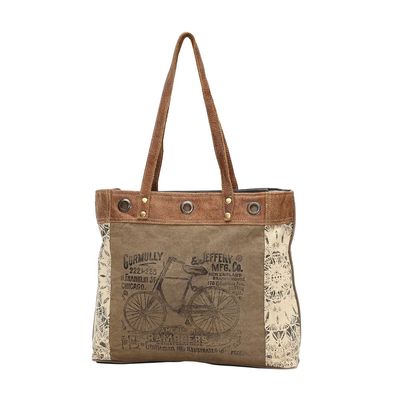 Myra Bicycle (By-Cycle) Print Canvas Tote Bag