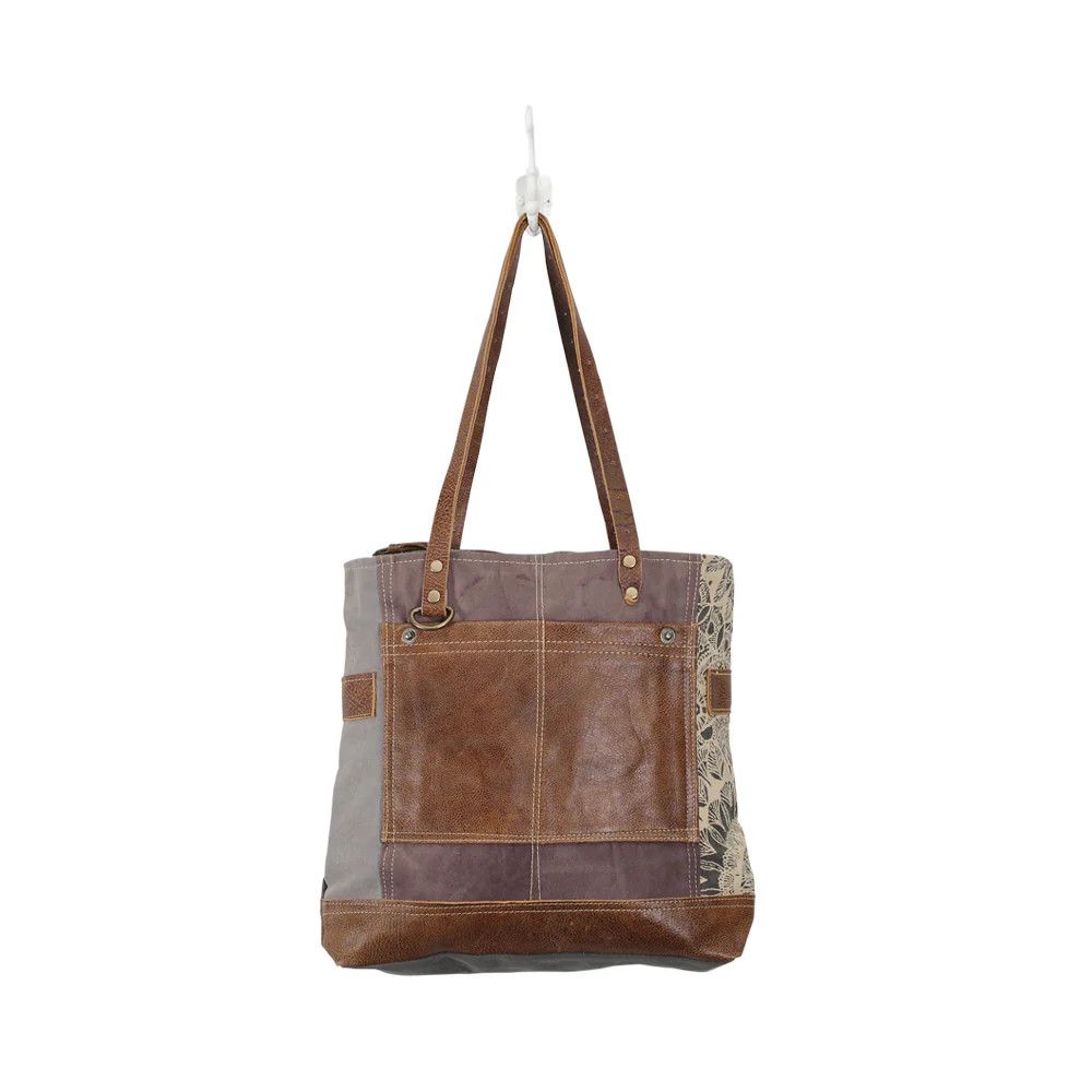 Myra Side Floral Print Canvas Tote Bag