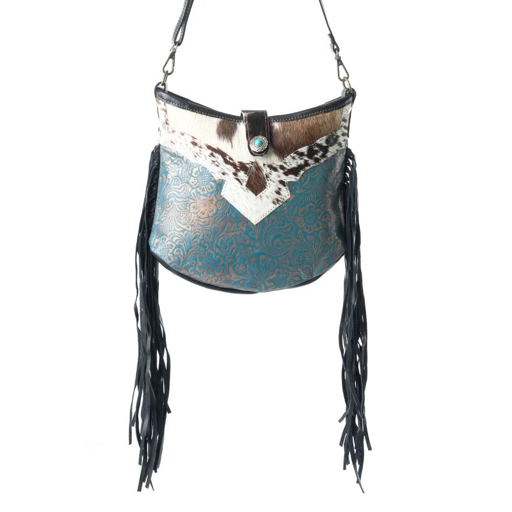 Myra Sapphire Vines Leather &amp; Hairon Bag