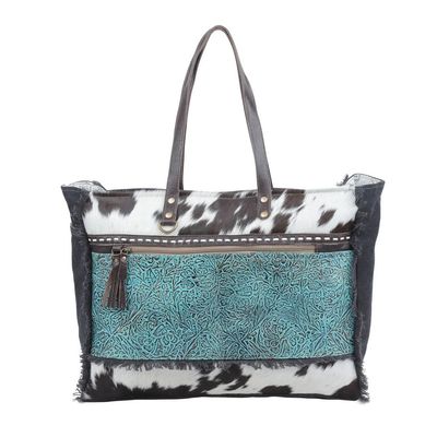 Myra Sea Grass Canvas &amp; Hairon Bag