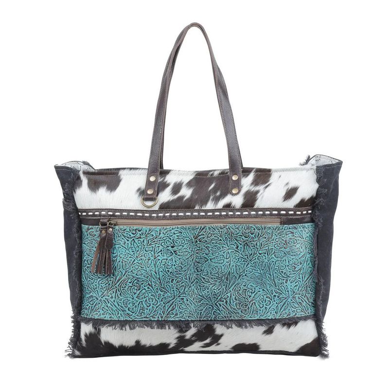 Myra Sea Grass Canvas &amp; Hairon Bag