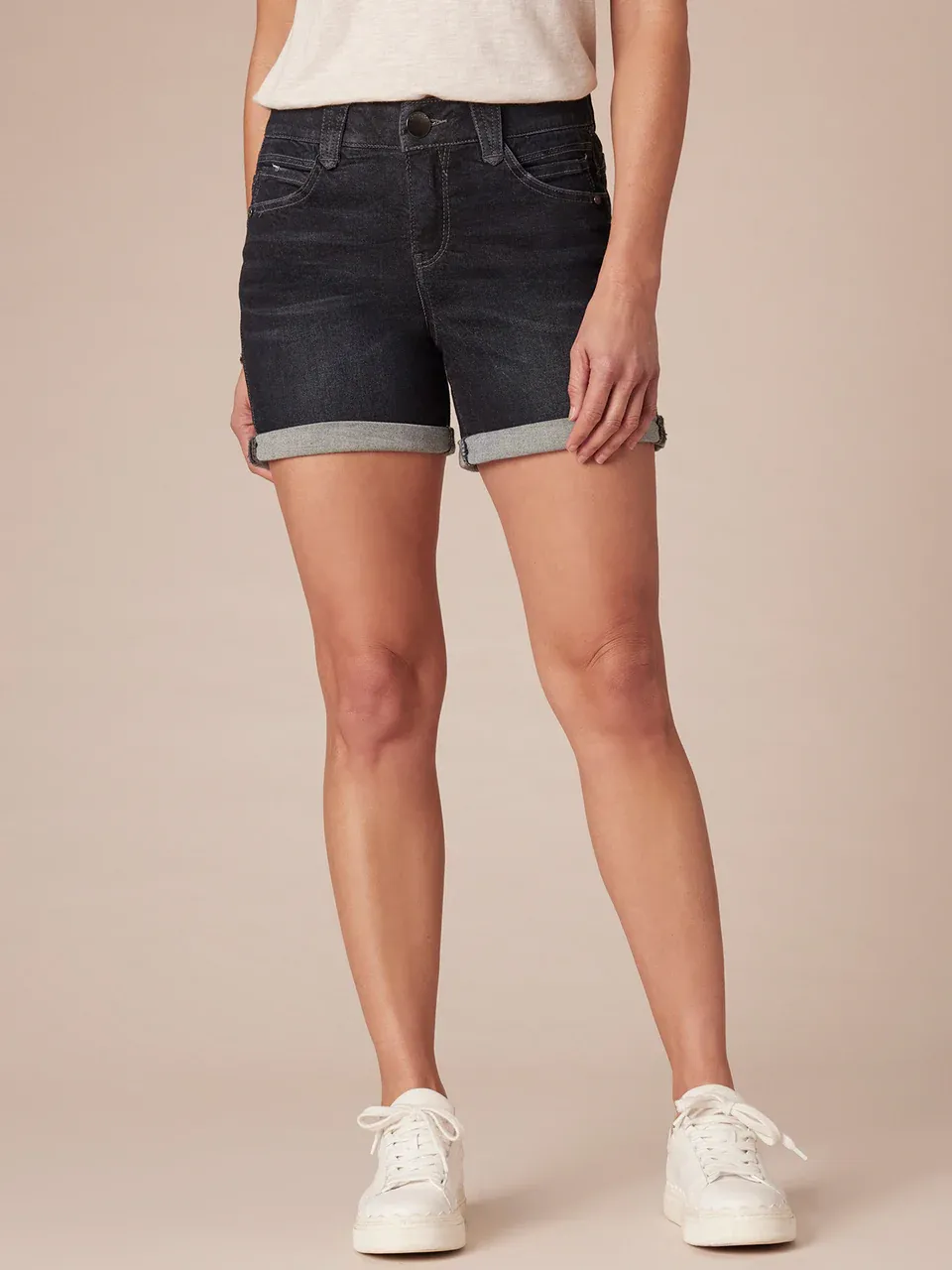 Democracy &quot;Ab&quot;solution Dark Indigo 5&quot; Inseam Denim Shorts