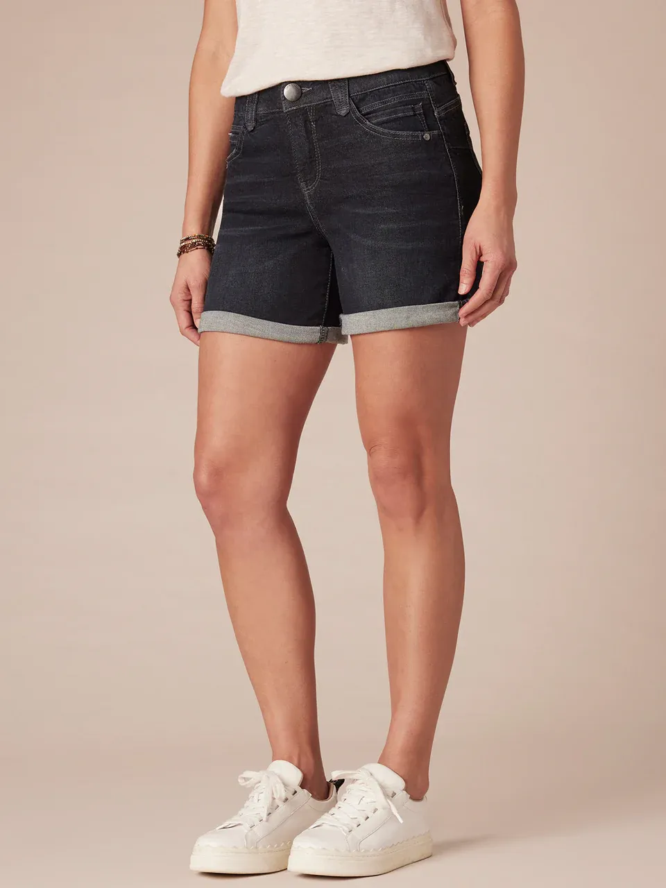 Democracy Women's 'Ab' Solution Cuffed Short - Stretch Denim Shorts With Tummy Control & Flattering Fit - View #12