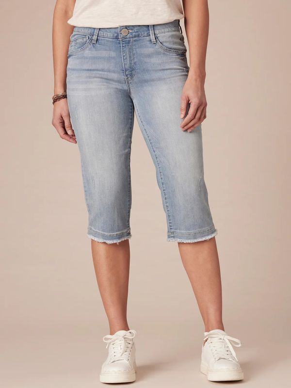 Democracy &quot;Ab&quot;solution Mid-Rise Fray Hem Skimmer Pant
