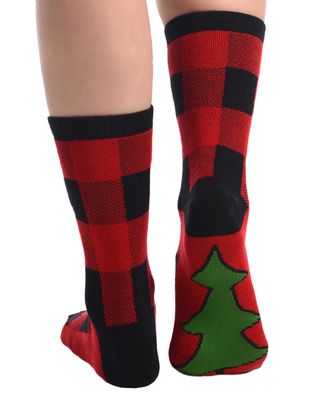 ~Lazy One Buffalo Plaid Crew Sock