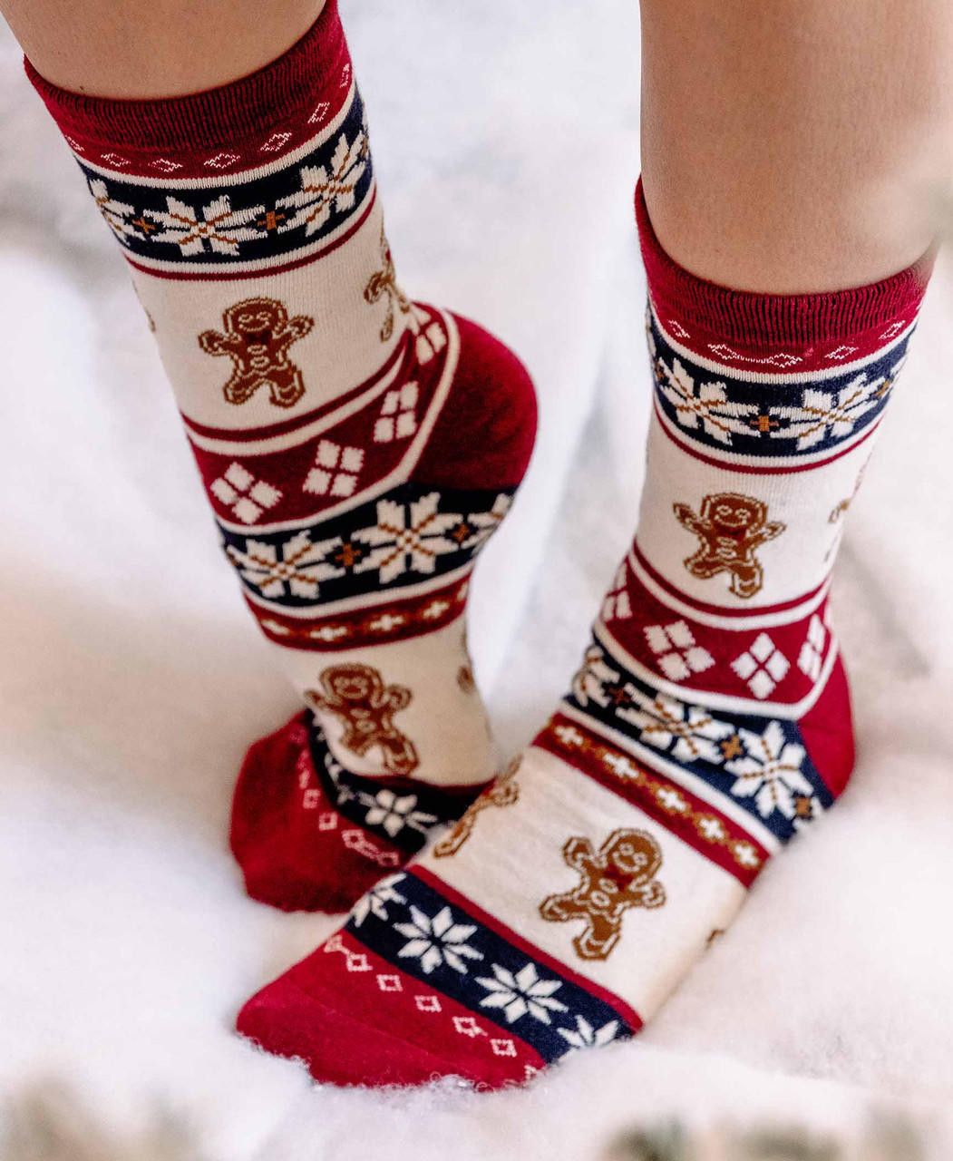 Lazy One Gingerbread Fair Isle Crew Sock