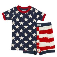 ^Stars &amp; Stripes Short PJ Set, Size: 2T