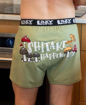 Lazy One Shitake Happens Mushroom Men's Funny Boxer