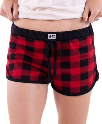 Lazy One Red Plaid Women&#39;s Shorts