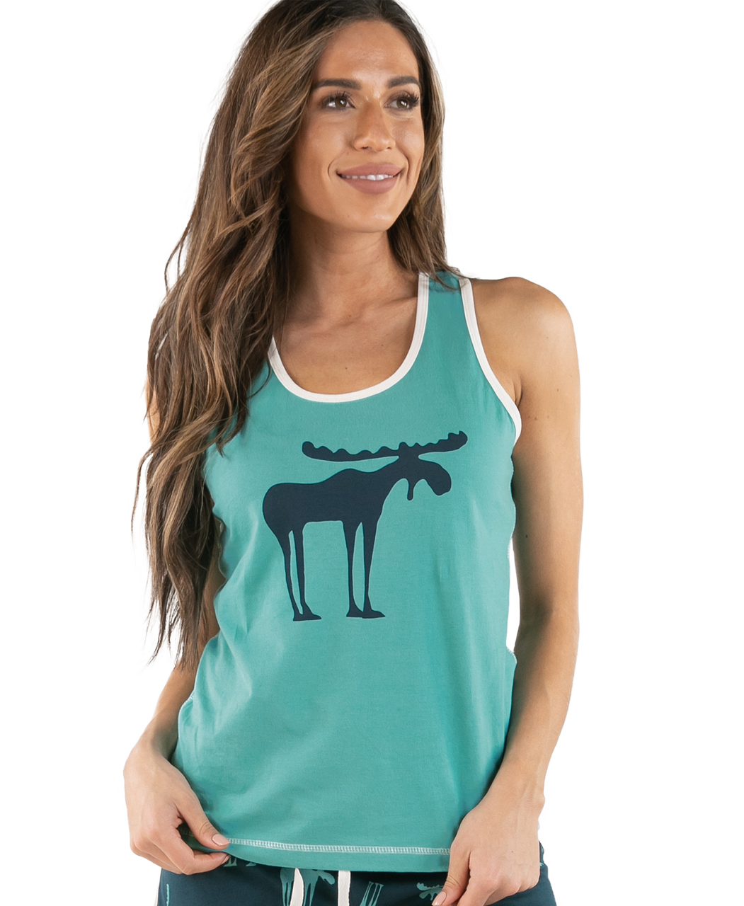 ^ Lazy One Funky Moose Blue Women&#39;s Tank Top