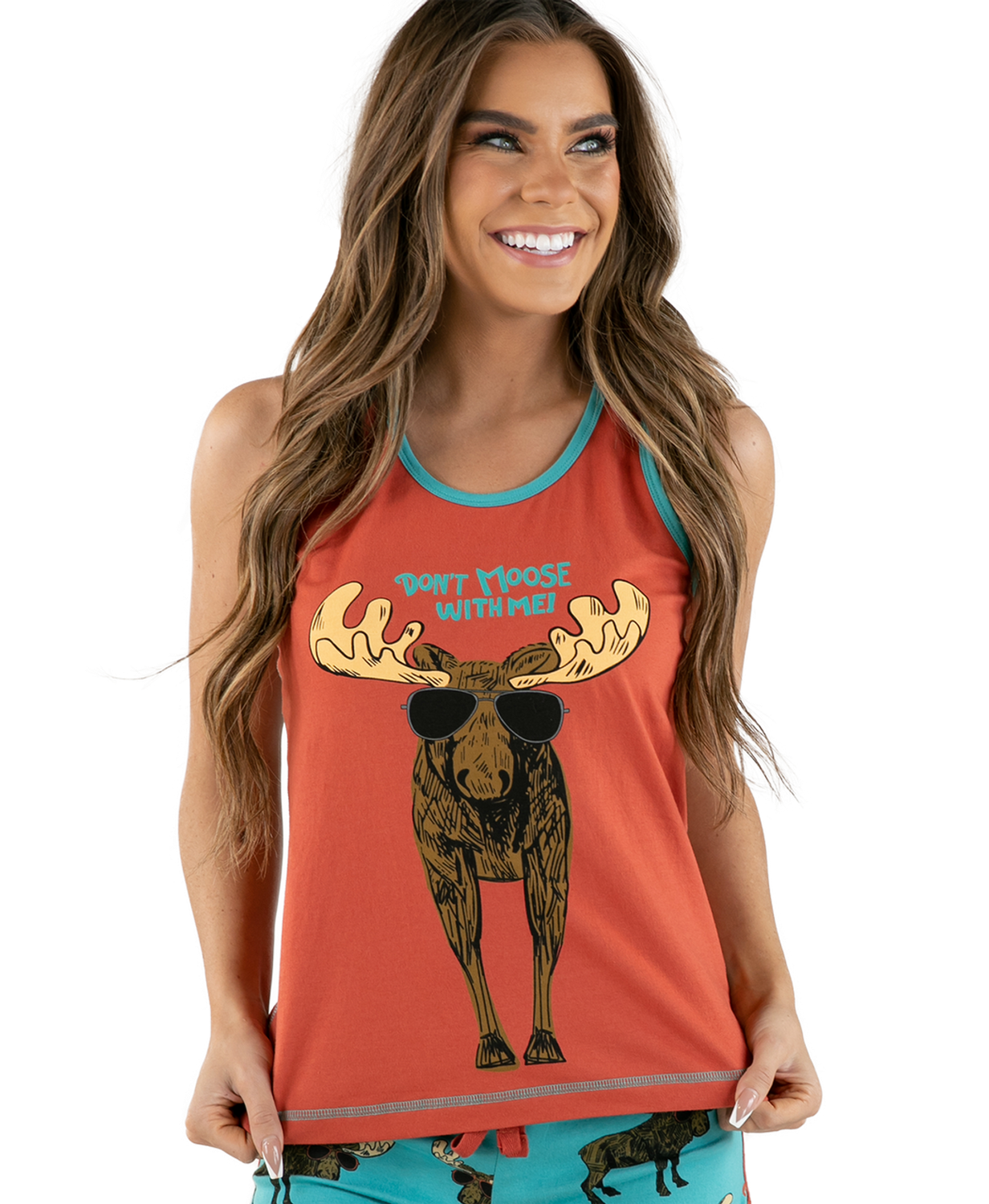 ^ Lazy One Don&#39;t Moose with Me PJ Tank (Blue)
