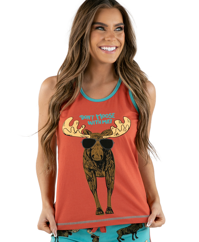 ^ Lazy One Don&#39;t Moose with Me PJ Tank (Blue)
