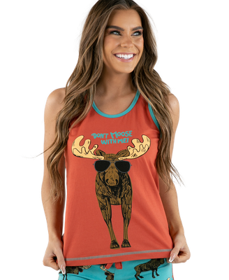 ^ Lazy One Don&#39;t Moose with Me PJ Tank (Blue)