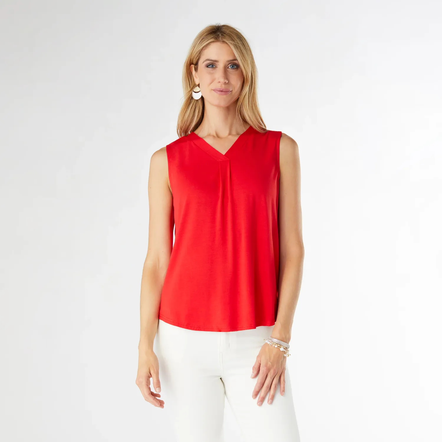 Coco + Carmen Erin Pleat Back V-Neck Tank