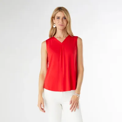 Coco + Carmen Erin Pleat Back V-Neck Tank