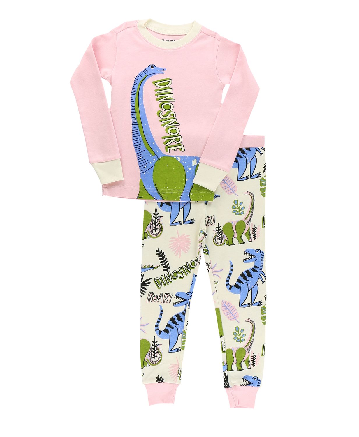 ~(P) DinoSnore  LS PJ Set:, Size: 2T, Color: Pink