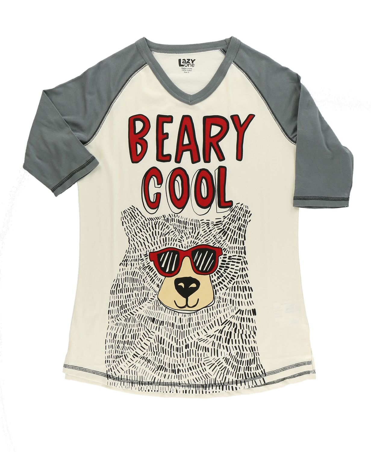^(P) Lazy One Beary Cool PJ Tall Tee, Size: L