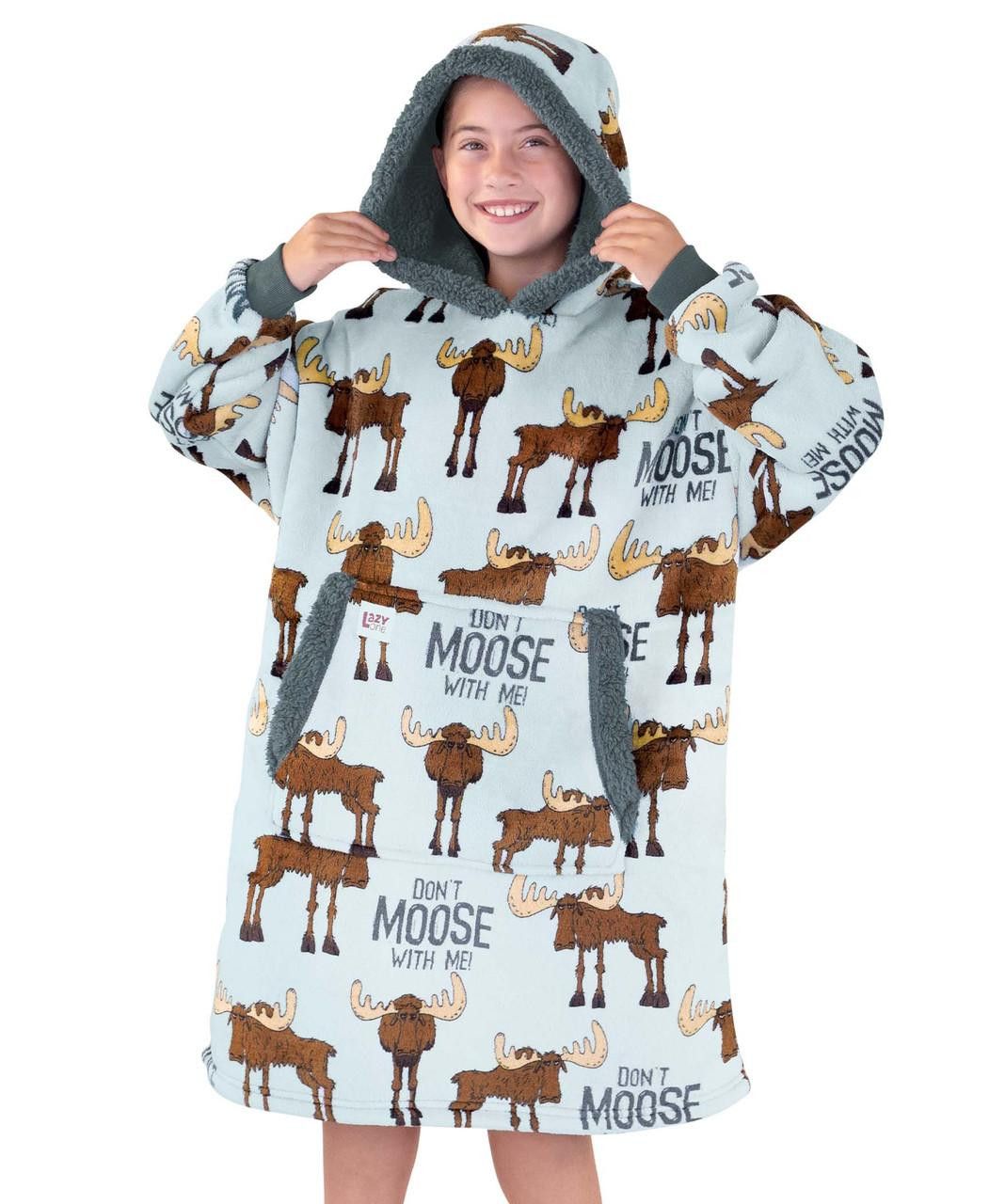 Lazy One Kid&#39;s Blanket Hoodie, Description: Don&#39;t Moose