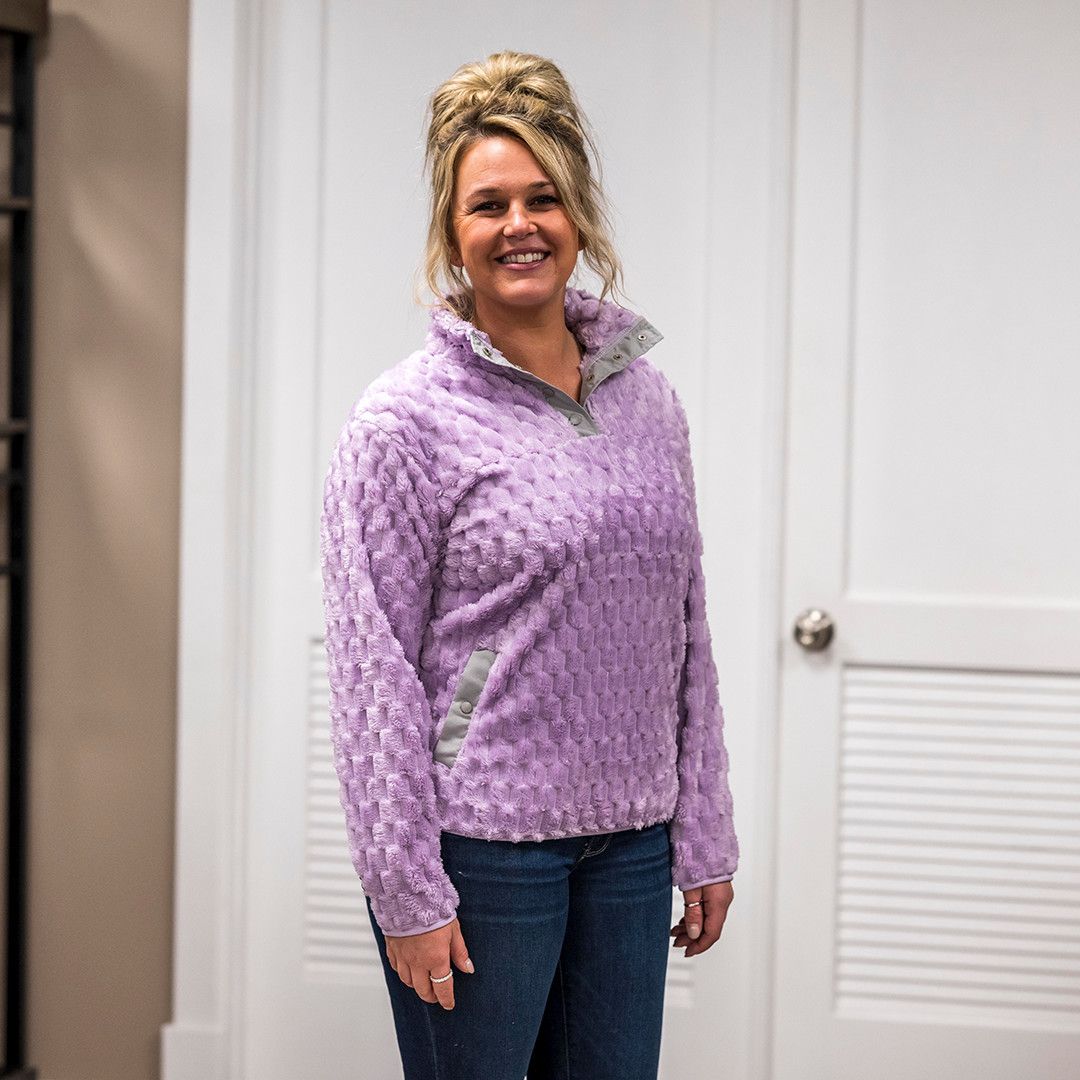 Stillwater Supply Canterbury Textured 1/4 Snap Neck:, Color: Lavender:, Size: Small