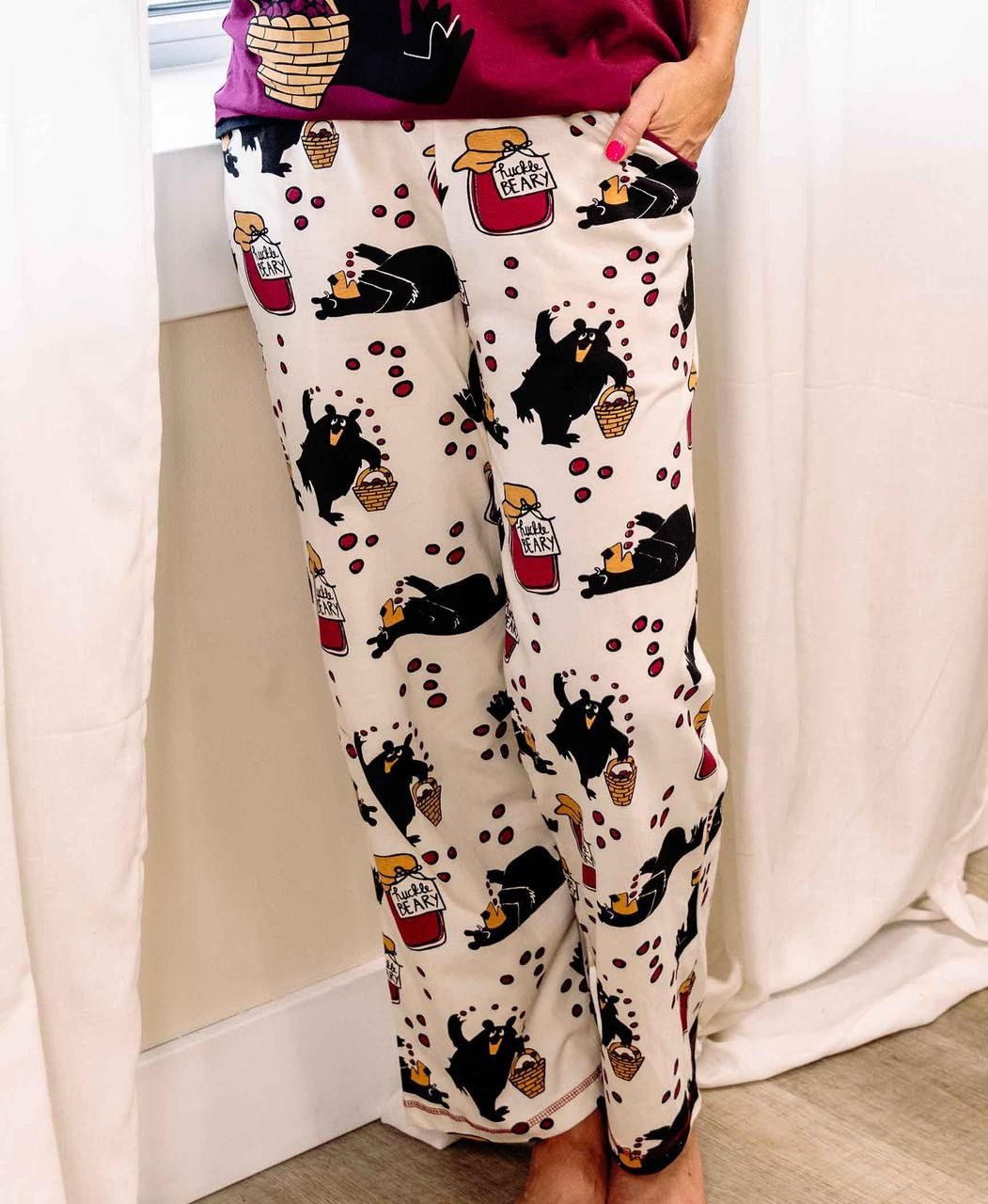 Lazy One Hucklebeary Women&#39;s Regular Fit Bear PJ Pant: