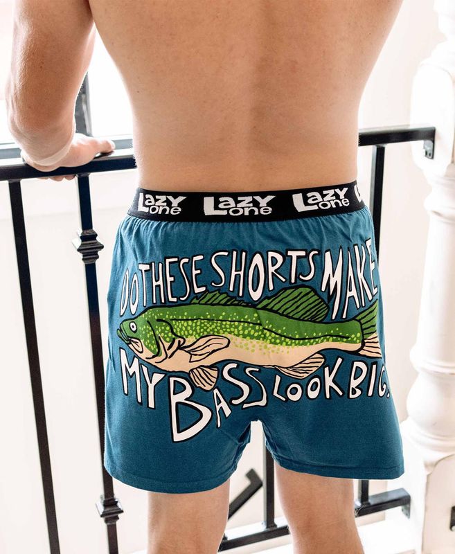 Lazy One Do These Shorts Make My Bass Look Big? Men&#39;s Funny Boxer