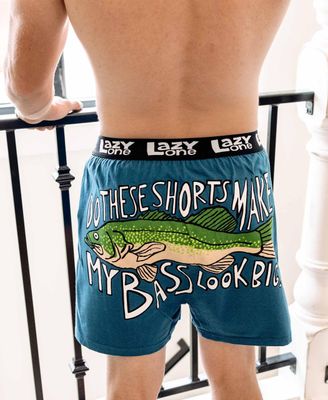 Lazy One Do These Shorts Make My Bass Look Big? Men&#39;s Funny Boxer