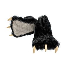 Lazy One Black Bear Paw Slipper, Size: XS