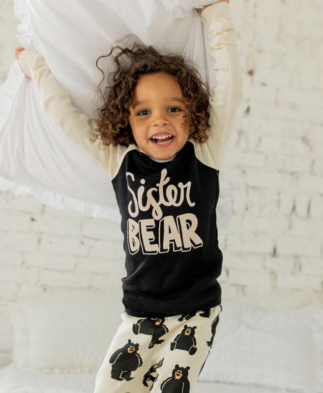 Lazy One Sister Bear Kid&#39;s Long Sleeve PJ&#39;s: