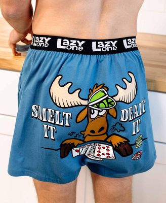 Lazy One Smelt It Dealt It Men&#39;s Moose Boxer