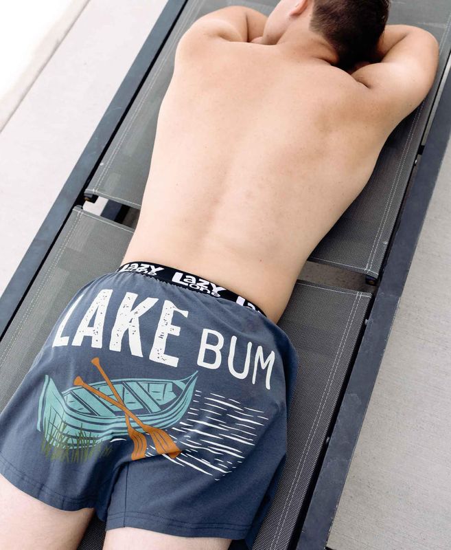 Lazy One: Lake Bum Funny Boxer: